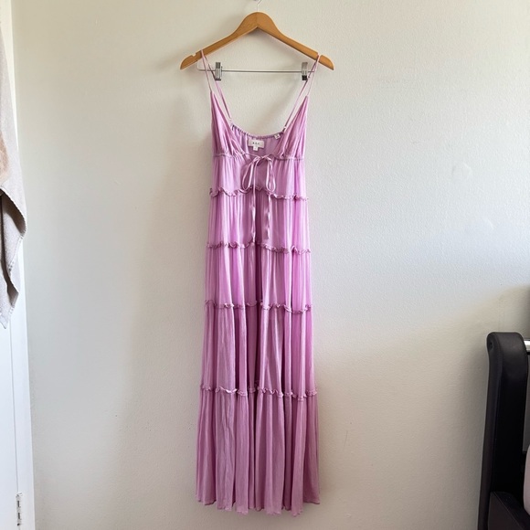 A.L.C. Gemma Purple Tiered Silk Maxi Dress size 4 - Picture 6 of 13